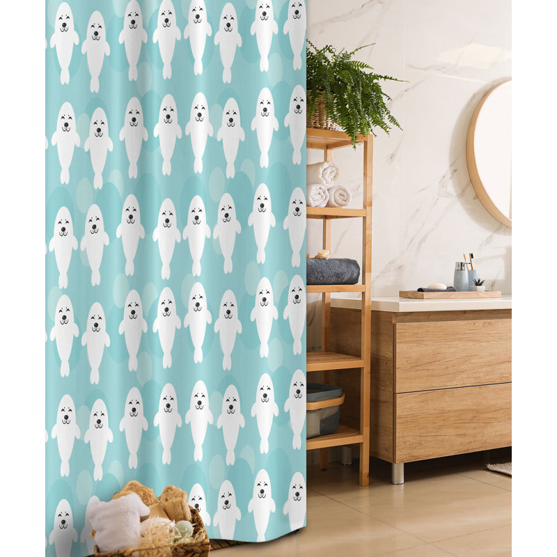 Shower Curtain with Hooks Included, 72"H x 36"W