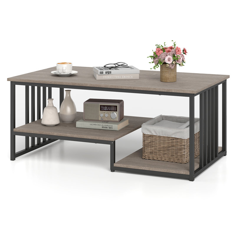 Coffee Table with Storage, Grey