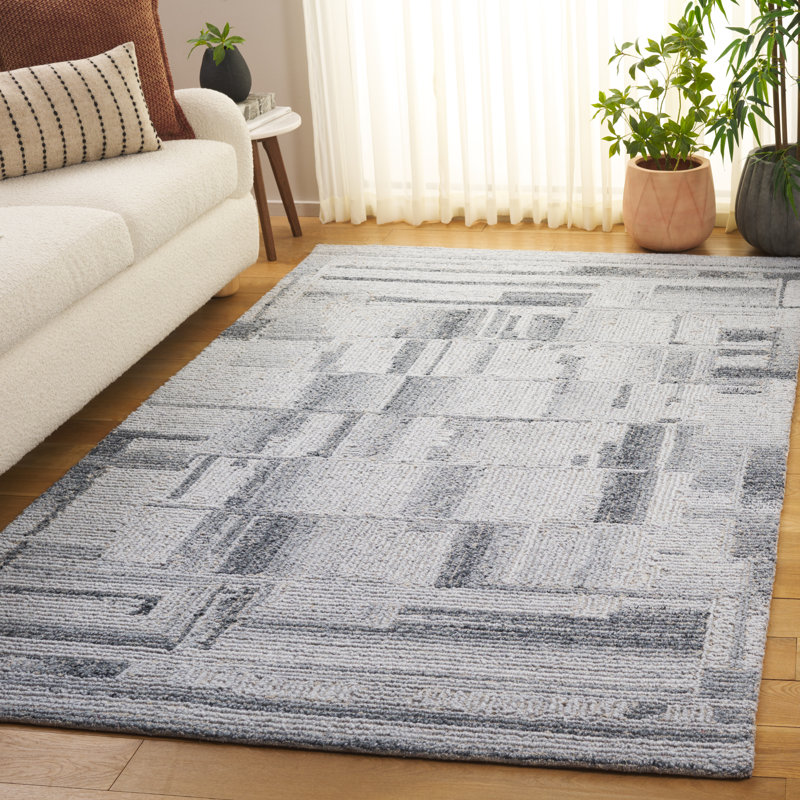 Harvest Hand Tufted Wool Abstract Indoor Rug, Rectangle 6' x 9'