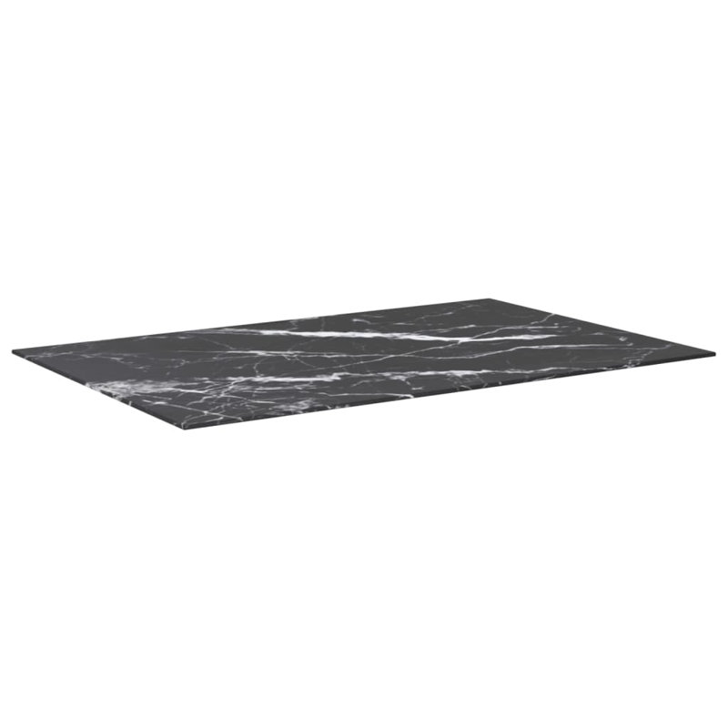 vidaXL Table Top Side Coffee Table Replacement Board Tabletop Tempered Glass, Black, 100cm W x 62cm L x 0.8cm D