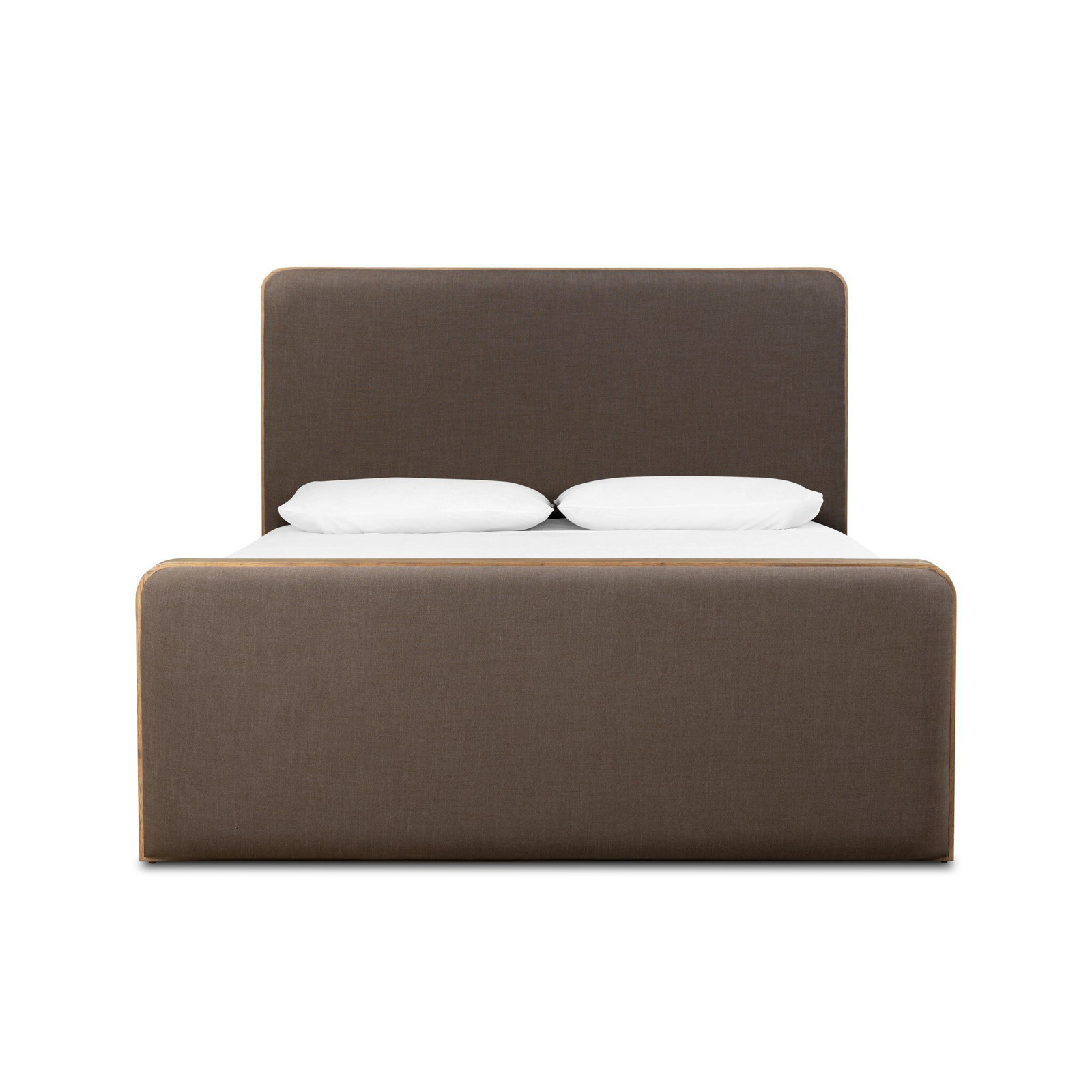 Oak Sleigh Bed, Savoy Coffee/Light Brown, Queen