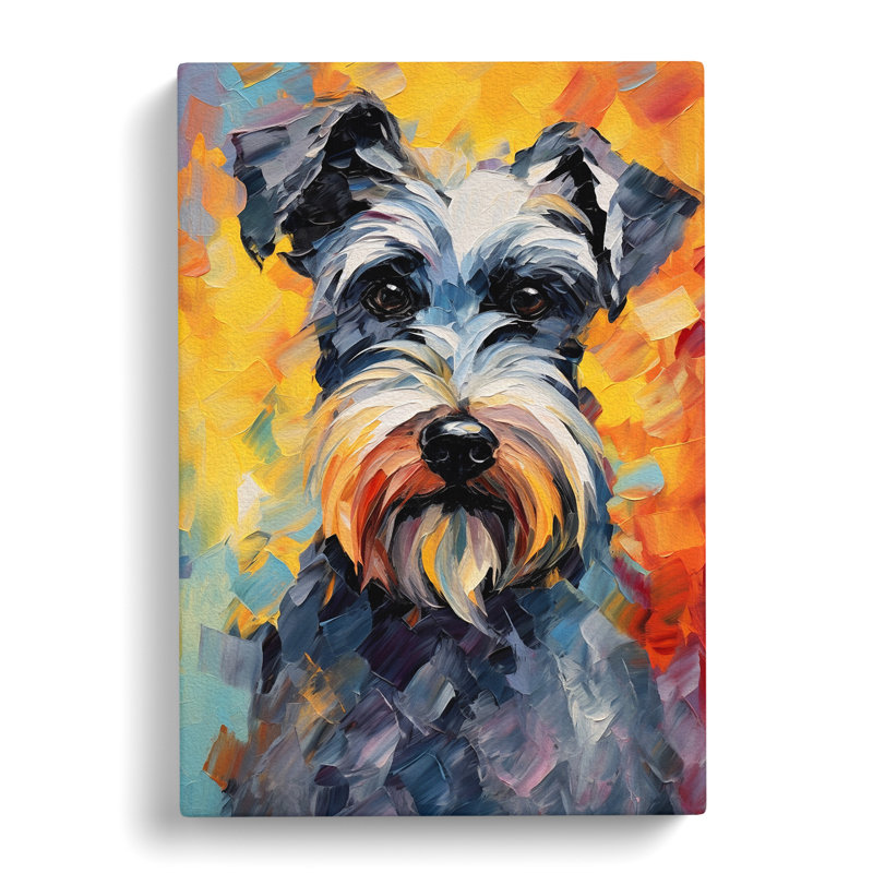 Schnauzer Impressionism - Wrapped Canvas, 60cm H x 40cm W x 3cm D