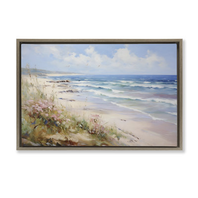 Summer Coastal Waves Framed Floater Canvas by Franklyn Gregory