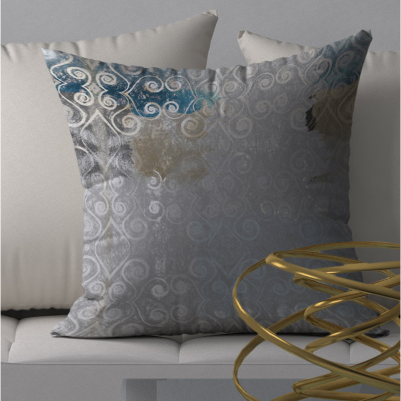 Abstract Throw Pillow, 20" H x 20" W