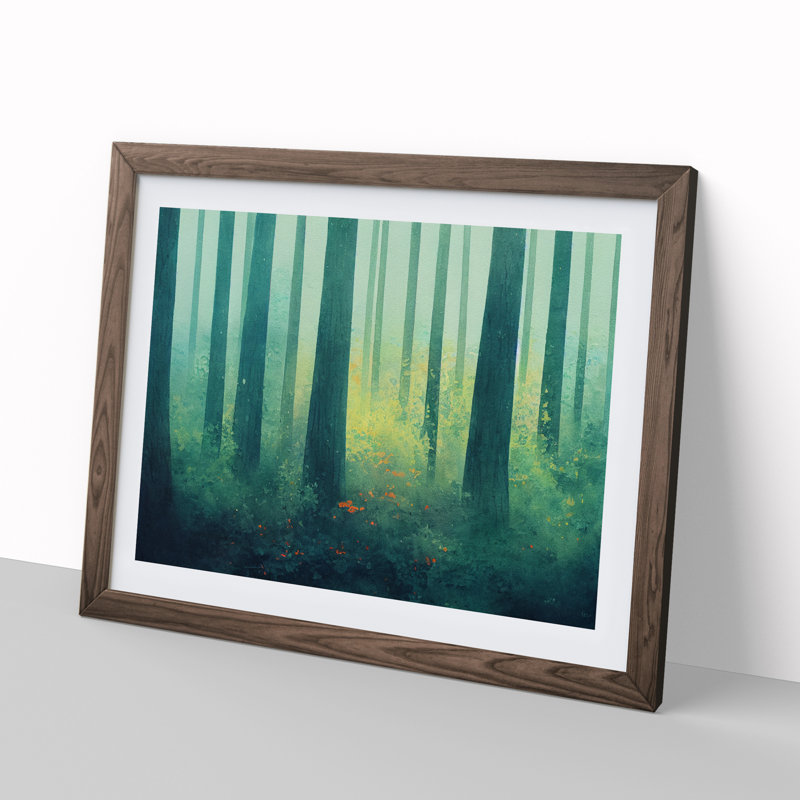 Forest Vol.5 - Single Picture Frame Print, 34cm H x 46cm W x 2cm D, Walnut Framed