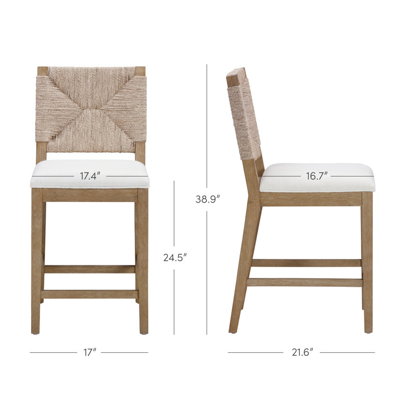 Tabouret Constance,  Crème / brun clair, Tabouret de comptoir (siège d'une hauteur de 24 p, 1