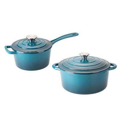 2 - Piece Non-Stick Enameled Cast Iron Cookware Set