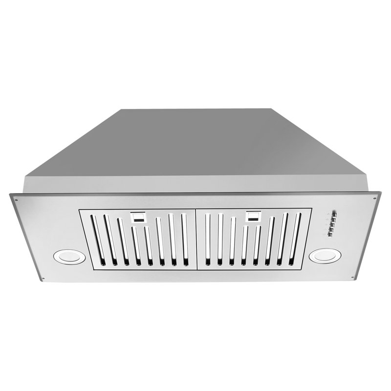 Hotte intégrée 28 pouces 600 CFM convertible en argent