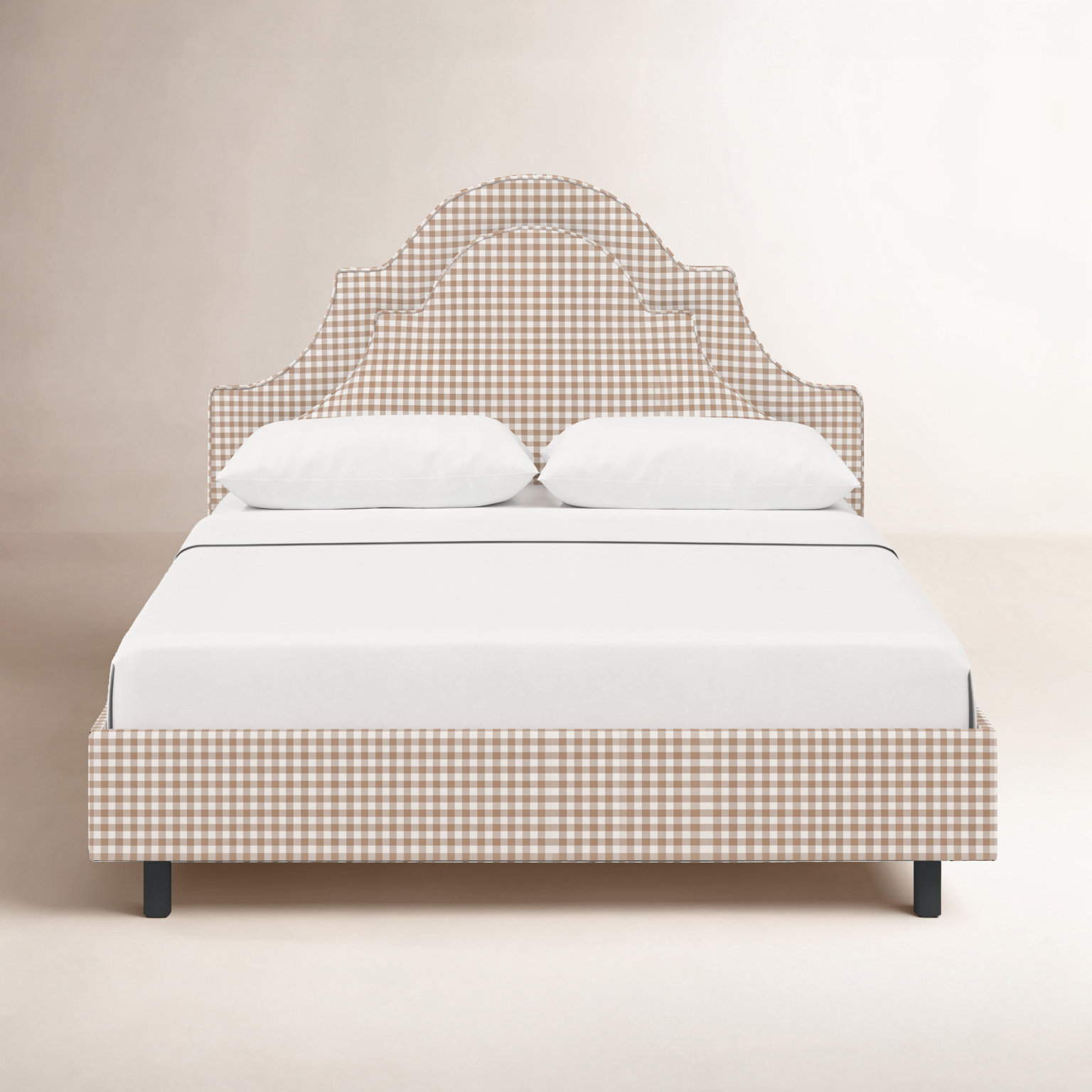 Knipe Upholstered Bed, Full, Classic Gingham Tan