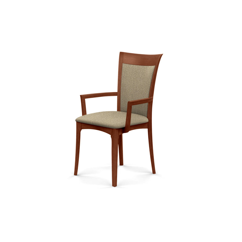 Morgan Upholstered Arm Chair, Cognac Cherry, Microseude Onyx