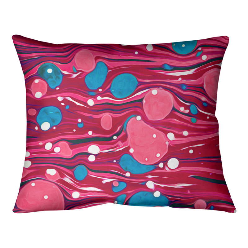Coussin Swirls, 10 po x 14 po, Rose / bleu, Duvet synthétique