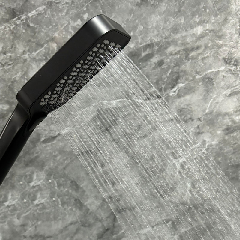 Douche à main avec barre coulissante, Noir mat