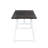 Geo Industrial Dining Table In Vintage White Metal And Espresso Wood-Pressed Grain Bamboo