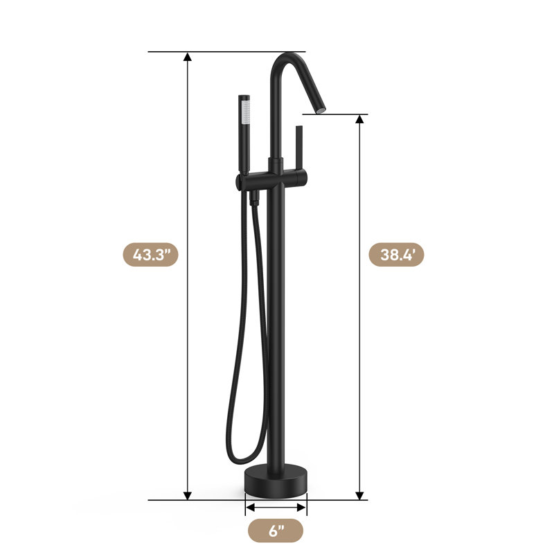 Robinet de baignoire à 2 poignées seulement, Noir mat