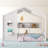 Montessori Safety Design Floor House Bed with Storage Shelf for Toddler, Kids-1133040586-1133040581
