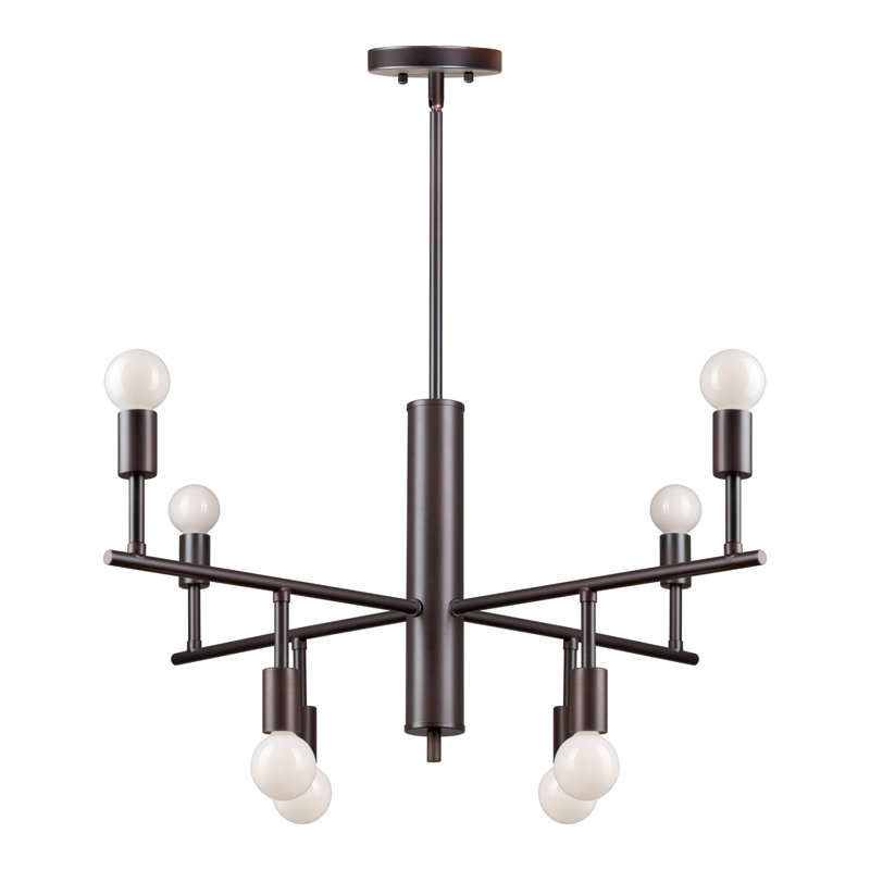 Lustre linéaire 8 lumières spoutnik modern Posey, Bronze antique