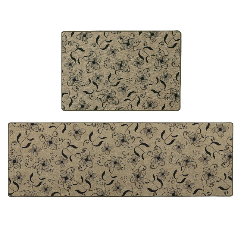 Non-Slip Floral Doormat