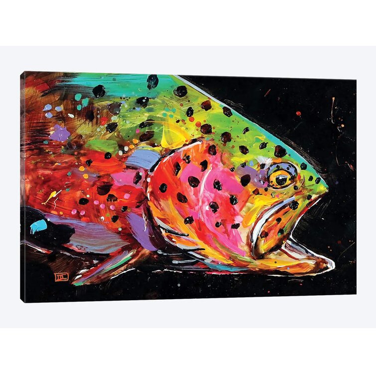 Bless international Crazy Trout On Paper by Dean Crouser Gallery-Wrapped  Canvas Giclée
