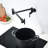 Black Wall Mount Pot Filler Faucet - Brass, Stretchable Double Joint Arms For Kitchen And Coffee Mount, Black, 360 Rotatable Swing-148485175