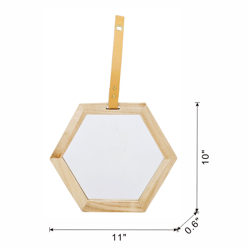 Miroir d'appoint mural 2 pièces, miroir hexagonal pour la décoration intérieure