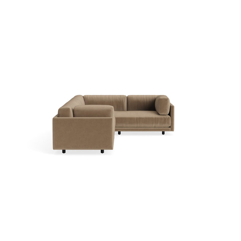 MTO - Sunday L Sectional Sofa, Left, Otter Velvet