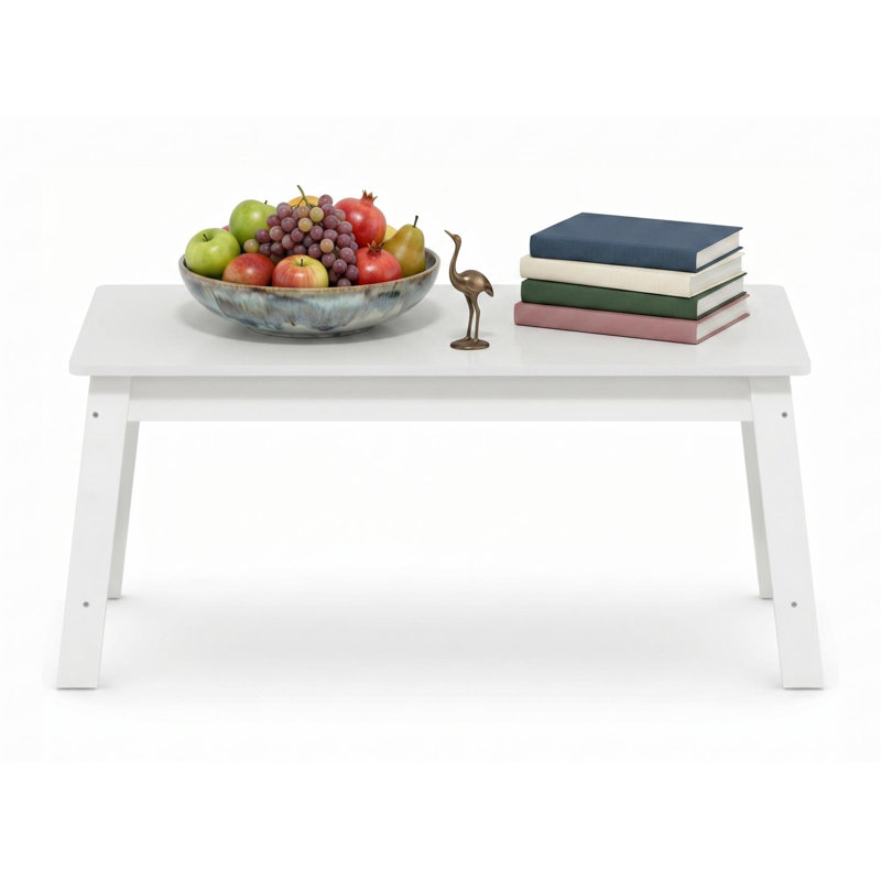  Beginning Coffee Table White Minimalist Center Table with Open Storage Shelf
