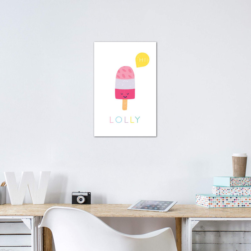 Lolly - impression d'art graphique, H 40 po x l 26 po x P 1,5 po, Toile tendue, Pas de tapis