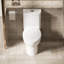 Toilette de 17 po de hauteur avec système 1,1 / 1,6, cuvette sans rebord, siège à fermeture en douceur, blanc brillant 006 pour salle de bain à double chasse moderne, lavabo, lustre doux