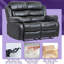Fauteuil inclinable Fauteuil inclinable Canapé-lit Canapé en cuir Siège de cinéma Fauteuil inclinable manuel pour le salon (causeuse, noir)-1395379071