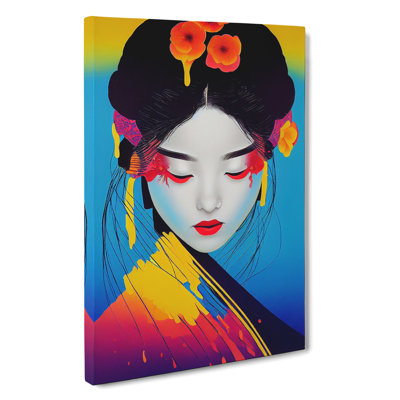 Splashed Geisha No.5 - Wrapped Canvas