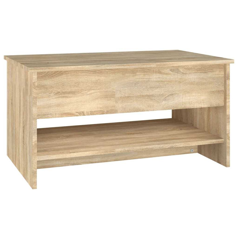 Buglosse Manufactured Wood Frame Single Coffee Table with Storage, Sonoma Oak, 15.7" H x 31.5" W x 19.7" D