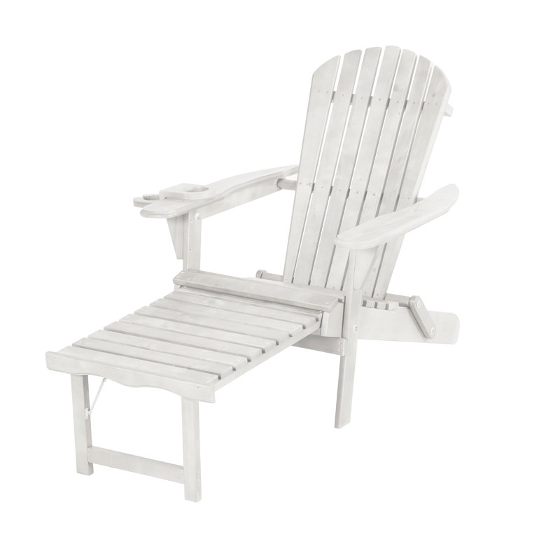 Cirencester Pine Foldable Outdoor Adirondack Chair, White
