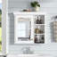 Armoire à pharmacie de salle de bain avec miroir 30 po x 28 po, armoire à miroir murale avec rangement, armoire de rangement blanche pour salle de bain