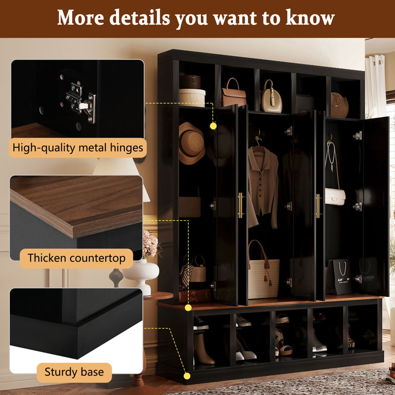 Armoire de rangement Farmhouse, Black