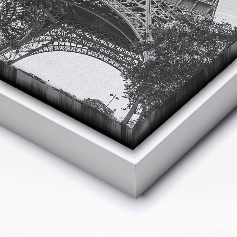 Tour Eiffel No1, Canevas, H 24 po x l 32 po, Encadrement blanc