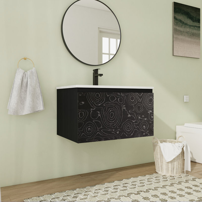 Ensemble de meuble-lavabo simple 30 po avec plateau en céramique Jurrina