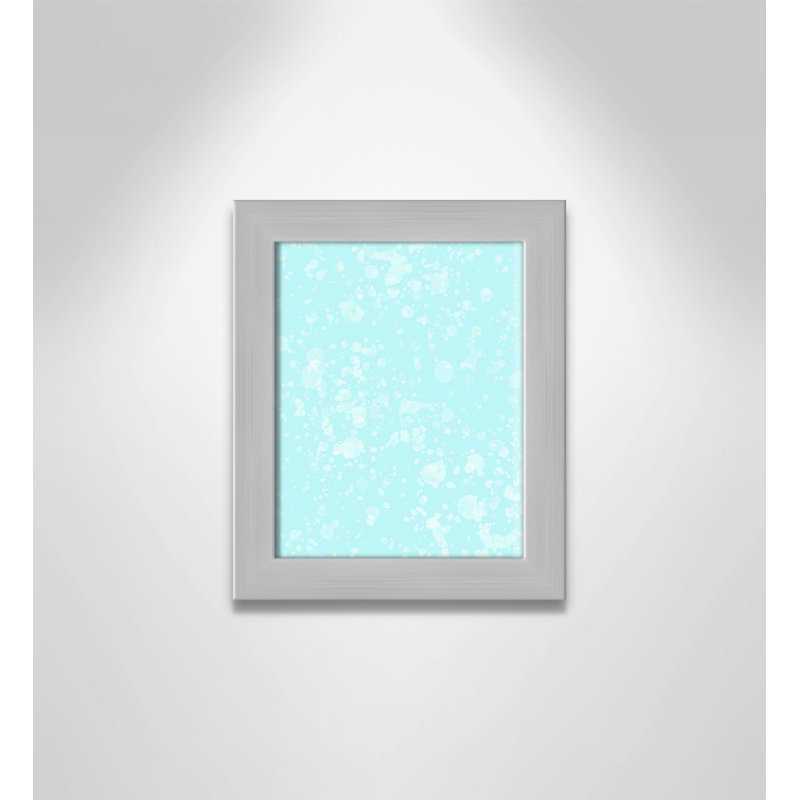 Impression sur papier de bulles fantaisistes, H 12 po x l 10 po x P 0,625 po, Encadré plat argent