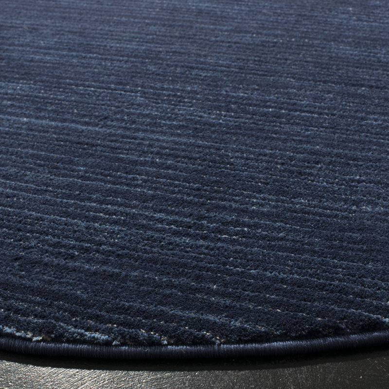 Tapis d'intérieur bleu marine Arneshia, Rond 8 pi