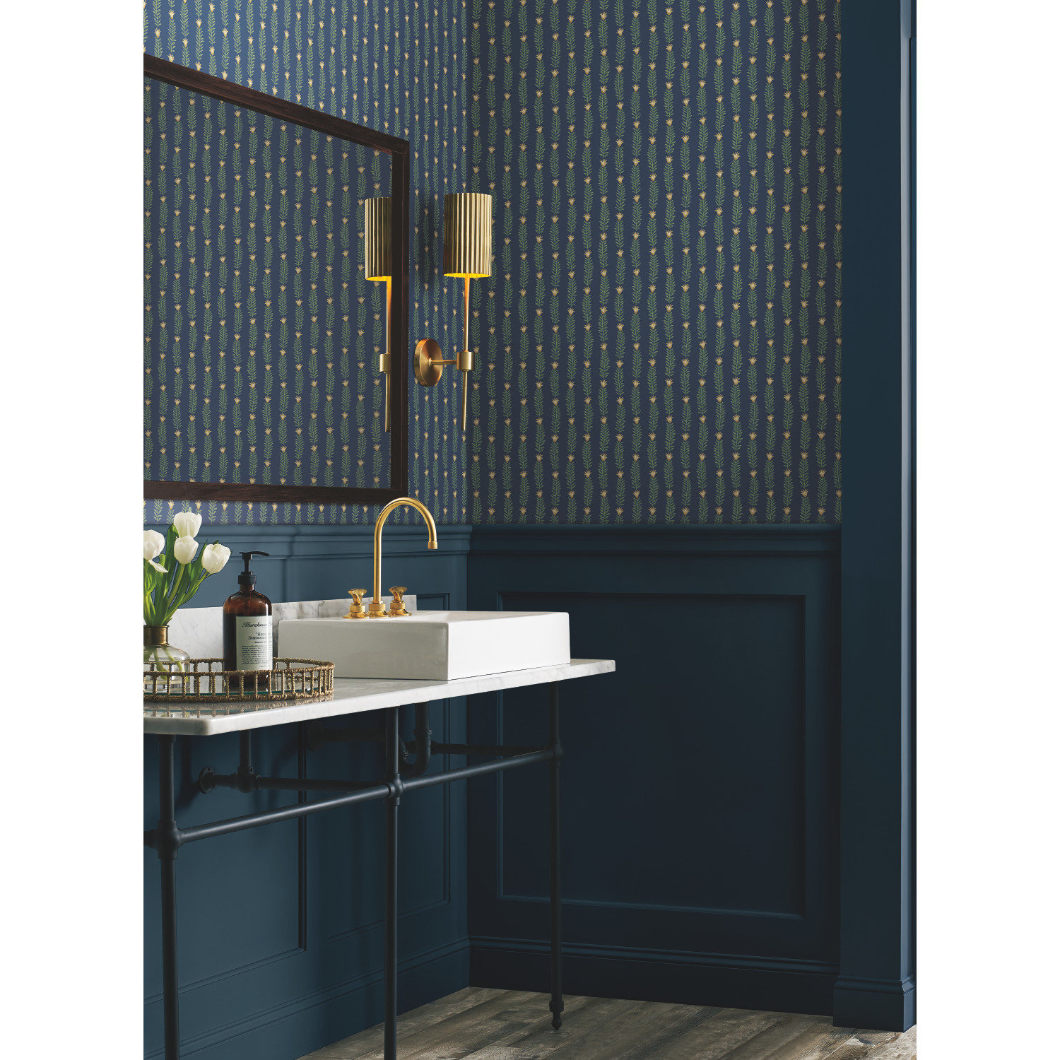 Eden Wallpaper Double Roll, Blue/Green