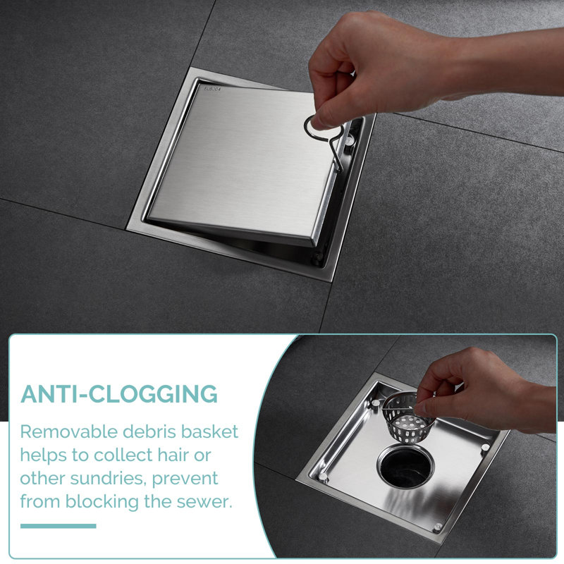 Tile-In Shower Drain, Brushed Nickel