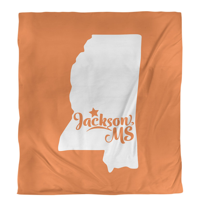 Housse de couette simple jackson Mississippi, Housse de couette simple TG, Orange, Microfibre
