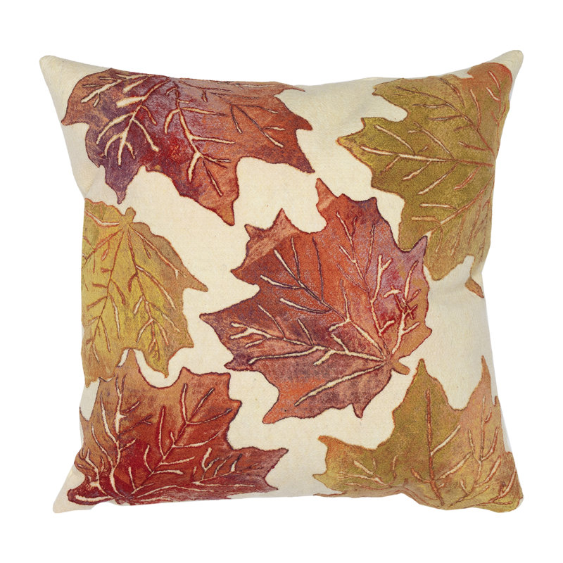 Visions IV Throw Square Indoor / Outdoor Pillow, Cream/Red/Orange