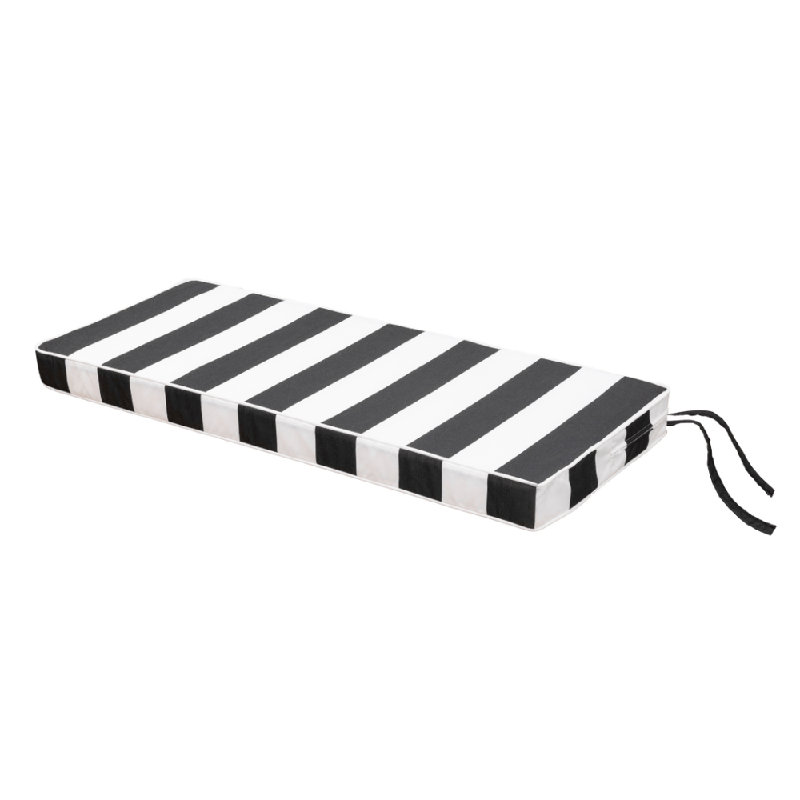  Coussin de banc 46 "x 18" x 3 "à rayures noires, L 46 po x P 18 po, 3", Rayure noire