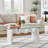 Ondine Glass Top Coffee Table In Spiced Apple-105698027