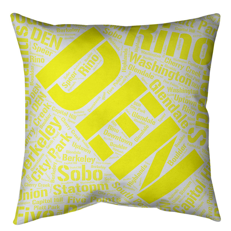 Coussin intérieur/extérieur denver, Non, Jaune, H 16 po x l 16 po