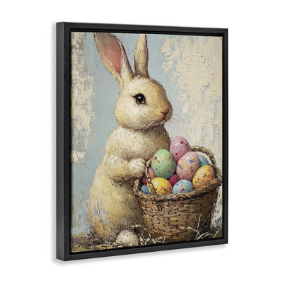 Art mural sur toile flottante, panier de lapin de Pâques, design par Franklyn Gregory