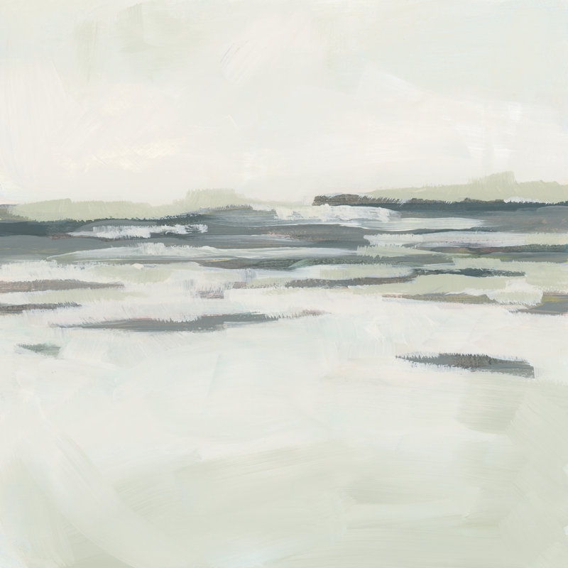 Moss Coastline II - No Frame Painting on Canvas, 30cm H x 30cm W x 3.8cm D