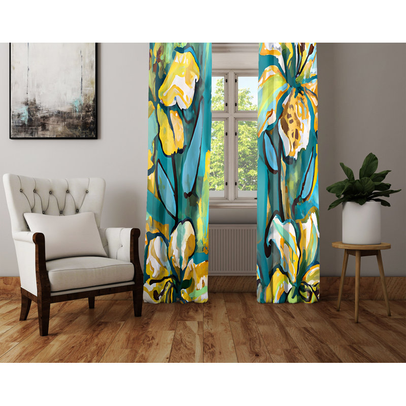 Paire de rideaux semi-transparents Elvan, L 20 po x L 82 po
