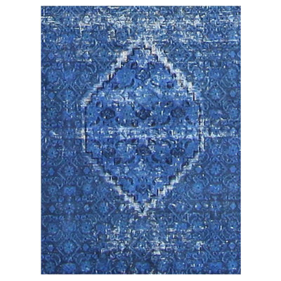 One-of-a-Kind 6'5" x 9'4" New Age Rectangle Wool Area Rug in Blue