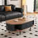 47" Mid-century Modern Fluted And Oval Coffee Table With A Drawer